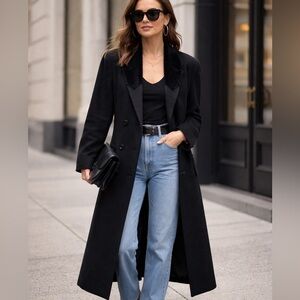 Vintage Wool Tuxedo Coat Velvet
Lapel Longline Blazer Classic Tailored Topcoat